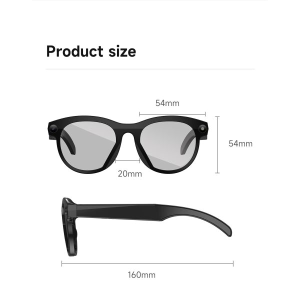 Ai Smart Glasses M88 Intelligent Object Recognition Translator Music Play Bt Calling High pixel Camera IP54 Waterproof App