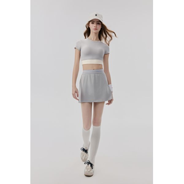 Light Green Active Skort with Built-in Shorts and Ball Pocket for Tennis and Workout Performance