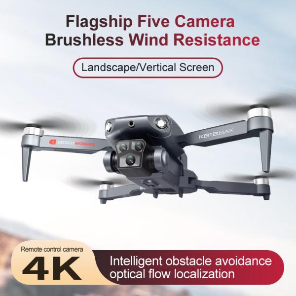 Quadcopter de fotografia aérea dobrável K818 Max Mini Drone com câmera 4k HD Smart Brushless Motor e evitação de obstáculos