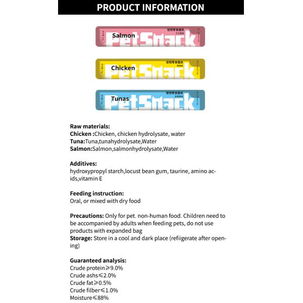 Main Ingredient Tuna 15g/pcs Cat Snack Sticks for Nutrient and Calcium Supplement