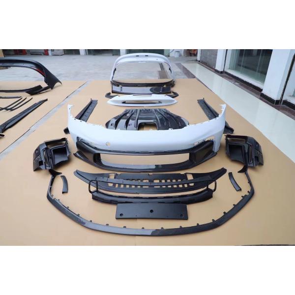 PP Plastic Material Body Kit for Porsche911 992 992 Upgraded GT3 Style Front and Rear Bumper Side Skirt Spoiler Hood Body Kit