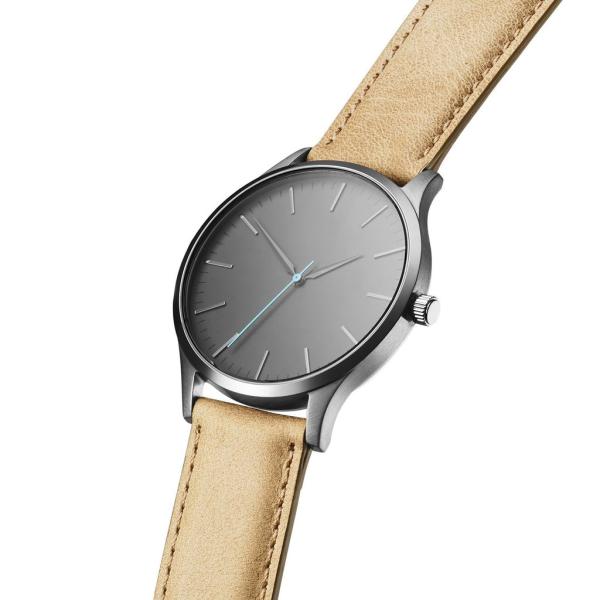 Mineral Crystal Mens Leather Strap Watches For Men Adjustment Band