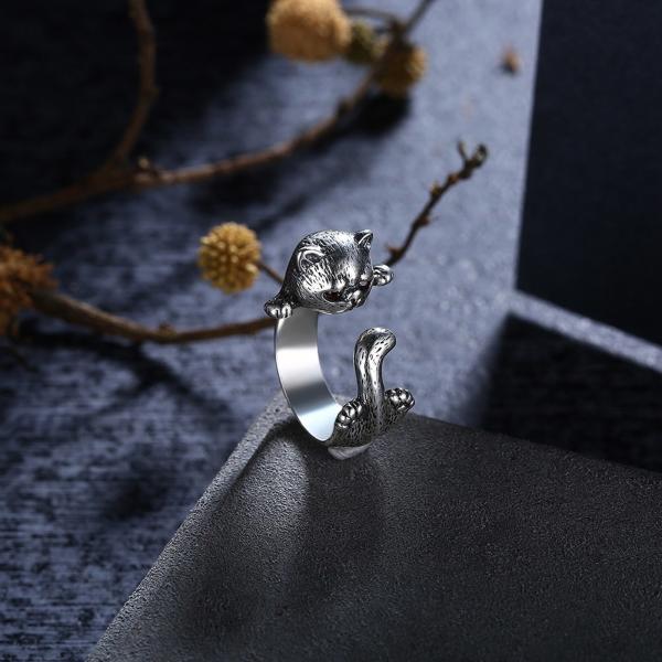 Регулируемое животное сплава 3D звенит серебряные стерлинговые ювелирные изделия подарка любовника любимца 925