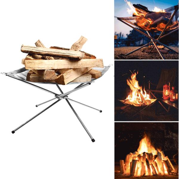 Portable Fire Pit use For Camping, Outdoor, Patio, Backyard And Garden Stainless Steel BBQ Smoke Fire Pit