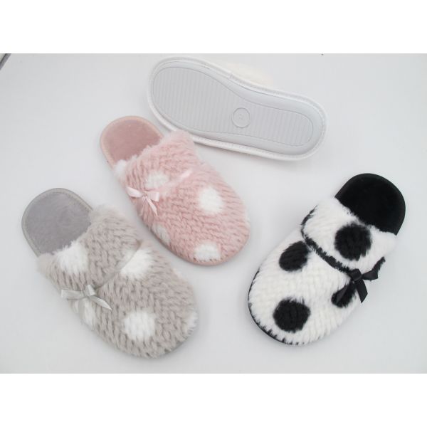 OEM Womens House Slippers With Bow Trims Comfortable Feeling