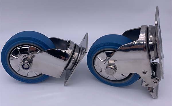 5 дюймов запирая рицинус катит голубую проступь TPR резиновую