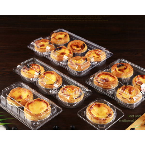 Baked packaging egg tart boxes, cake boxes, 2/3/4/6 pieces of pastry boxes, packaging boxes, packing plastic boxes, custom-made