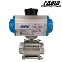 Valve à bille pneumatique à trois pièces pour fonctionnement automatique