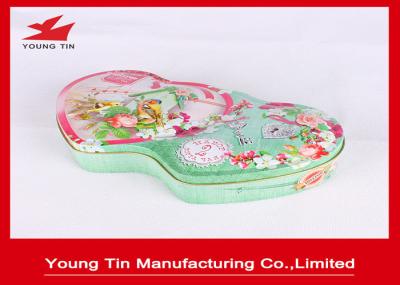 Double Heart Shape CMYK  Printed Candy Gift Tin Box Tinplate Metal With Embossing