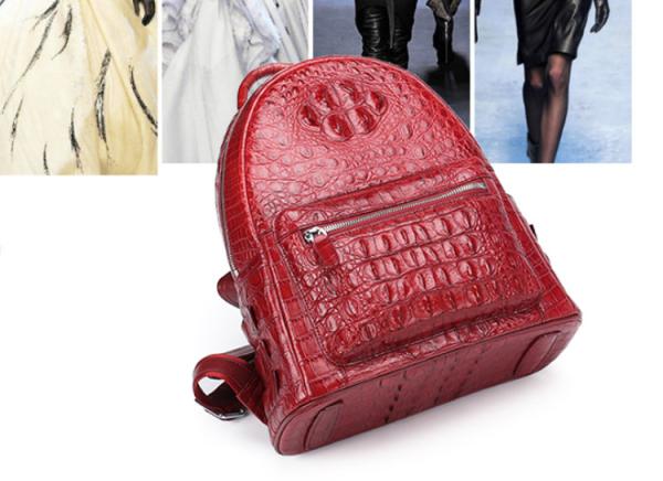Custom logo crocodile skin bag backpack for ladies