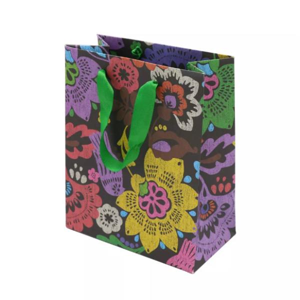 Luxury Reusable Christmas Gift Paper Carrier Bags Shopping With Ribbon Handle