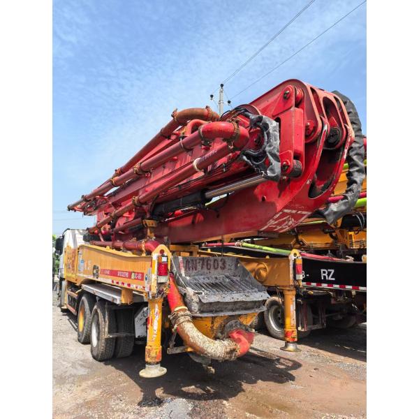 USED SANY 48m camión de la bomba de hormigón de la bomba 2014 Boom Benz chasis