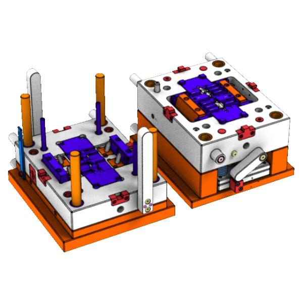 OEM / ODM ： Cold Runner Injection Molding & Transparent Glasses Middle Bracket 1*2 No.23058-B