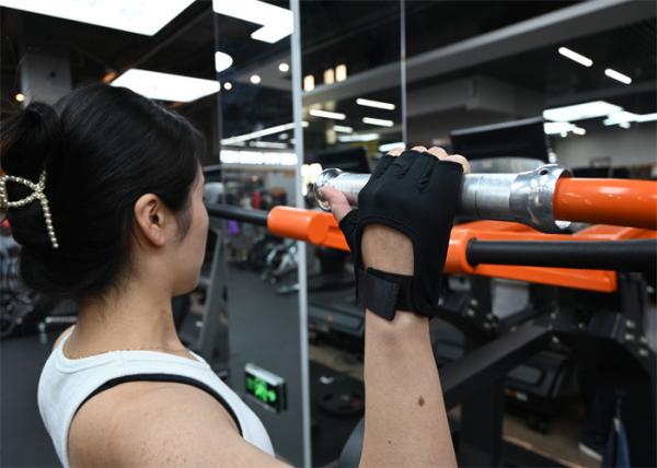Luvas de fitness femininas Proteção total da palma do pé Luvas de mão do ginásio Preto
