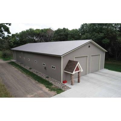 Industrial Style Steel Structure Car Garage Warehouse Building with Sandwich Panel Roof Pre-Engineered Car Shed