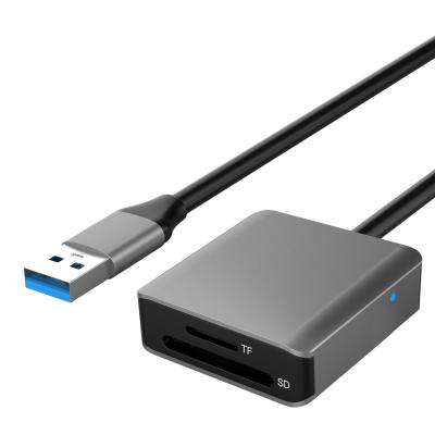 Lecteur de carte USB 3.2 de type A génération 1 2 en 1 avec câble d'extension USB A de 20 cm