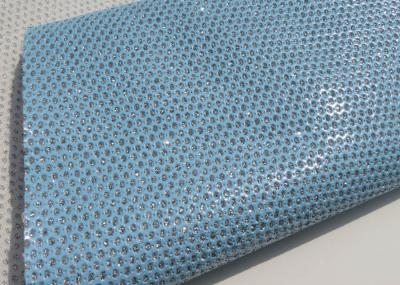 Light Blue Beautiful Perforated Leather Fabric Waterproof Leather Material Fabric