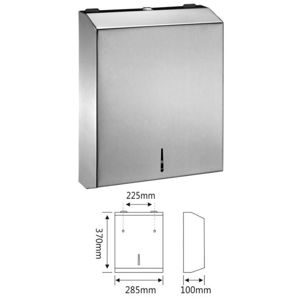 304 Stainless Steel Toilet Paper Dispenser , Multifold Paper Towel Dispenser For Restroom