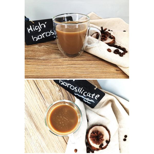 Стекла круглого рождества выпивая, подгонянная чашка стекла двойного слоя Латте