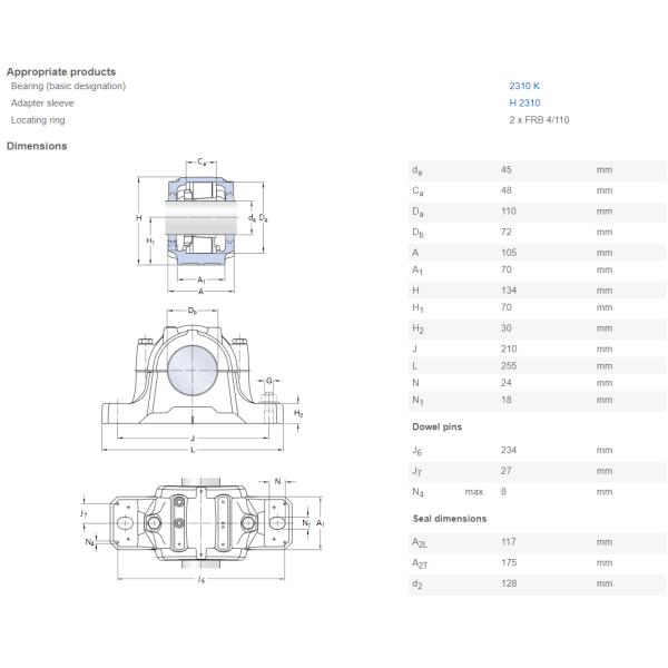 Bolck Housing Spherical Roller Bearing For Mining SN512 With Bearing 2310 K