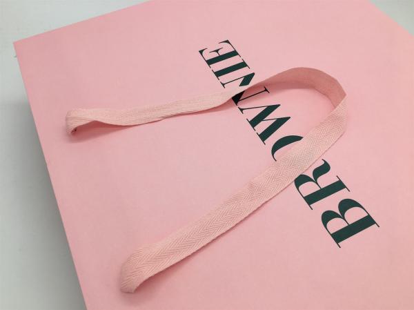 Foldable Recyclable Custom Printed Paper Bags With Handles 410x530x120 Mm