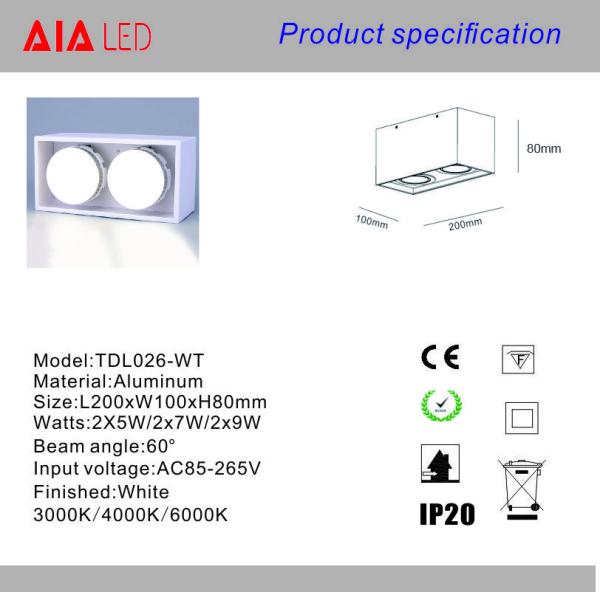 Interior IP20 surface mounted 10W 14W 18W COB LED downlight for home hotel