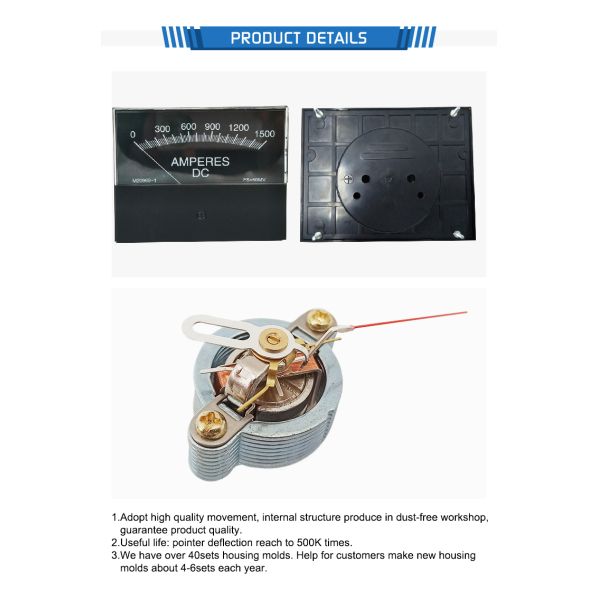 High Range 1500 DC Current Analog Ammeter Panel Meter With Mechanical Pointer