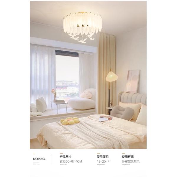 Creative Glass Feather Chandelier Modern Living Bedroom Kitchen Island Hanging(WH-CY-252)