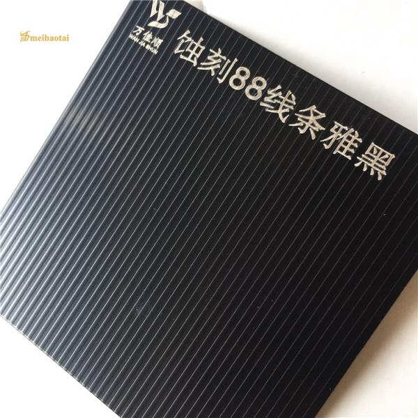 Black Double Pvc Etched Stainless Steel Sheet NO.88 Line Pattern