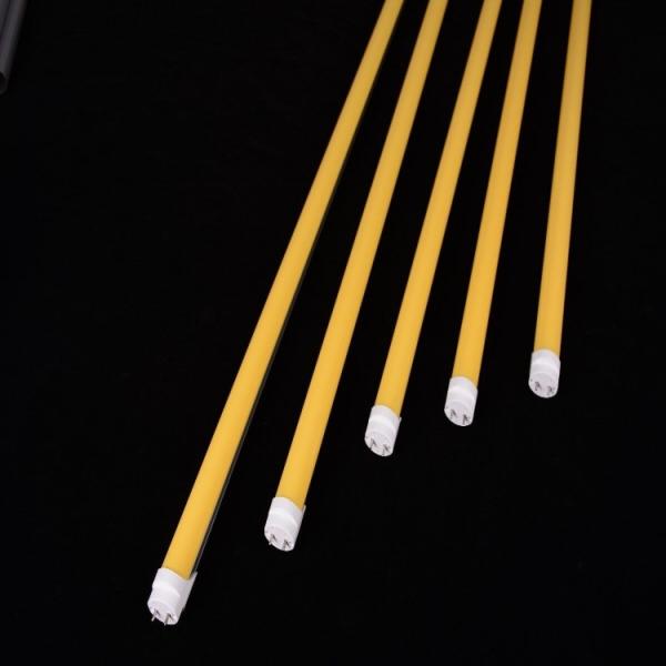 No Blue Light LED Tube Yellow Cover With 6000K 580nm Aluminum Body+ PC Cover CRI >83 Or >90