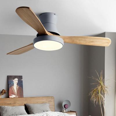 Modern Nordic Fancy 3 Wooden Blades 42 Inches Energy Saving Dc Motor Decorative Led Ceiling Fan