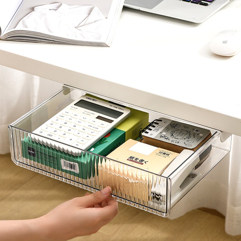 Wholesale Under Desk Drawer Stationery Storage Box Office Desktop Drawer Artifact Hidden Storage Box