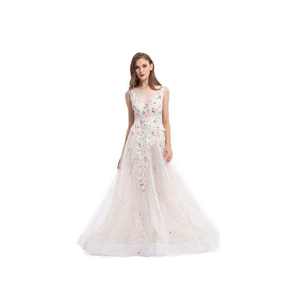 Club Party Ladies Sleeveless Mermaid Wedding Dress Embroidery Lace Fabric Type