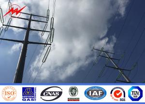 14M Galvanized Steel Transmission Pole 8 Sides Sections 4mm Wall Thickness