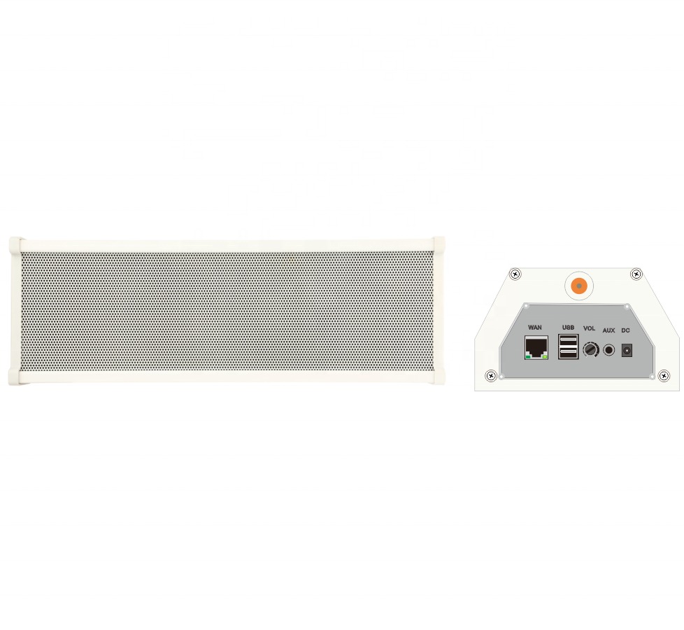 Aluminum White Column Speaker 15W 4 Inch Woofers Waterproof With Dual USB Interface