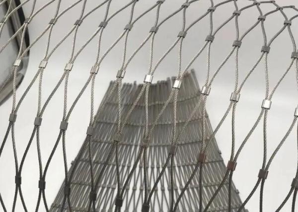 Buckle Metal Rope Mesh Customized Non Rusting Flexibility For Fence