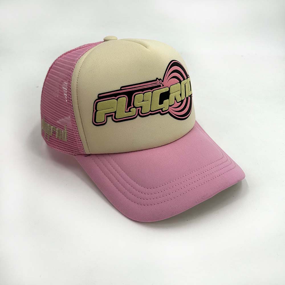 Puff Print Foam Mesh Trucker Caps Powder Puff Printing Personalized Cap