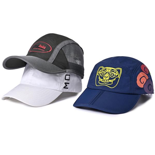 Breathable Quick Dry Fabric Flexfit Baseball Caps Adjustable 58cm Silk Screen Hats