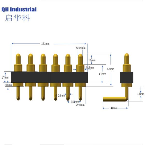 6Pin Germany Adapter Connector Magnetic spring loaded pin Usb Connector Magnetic spring loaded pin Cable Connector