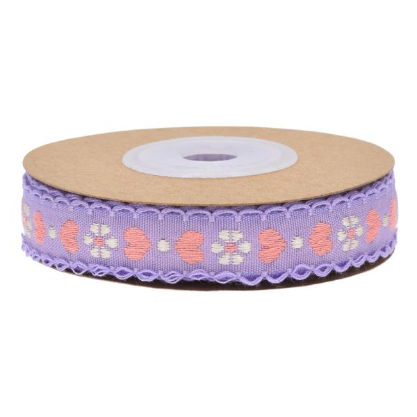 Jacquard 12mm Floral Wired Ribbon ISO14001 Vintage Floral Ribbon