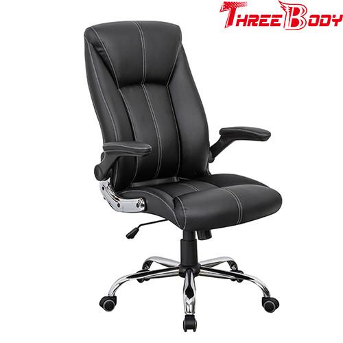 Custom Swivel Racing Style Office Chair , Black PU Leather Racing Office Chair