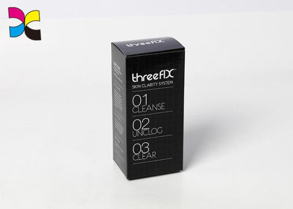 Black Matte Custom Printed Product Boxes , Oil Liquid Bottle Custom Boxes With Logo