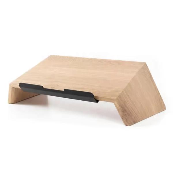 Free Sample Charge Laptop Wood Stand Double Tiers Computer Holder for Computer Monitor