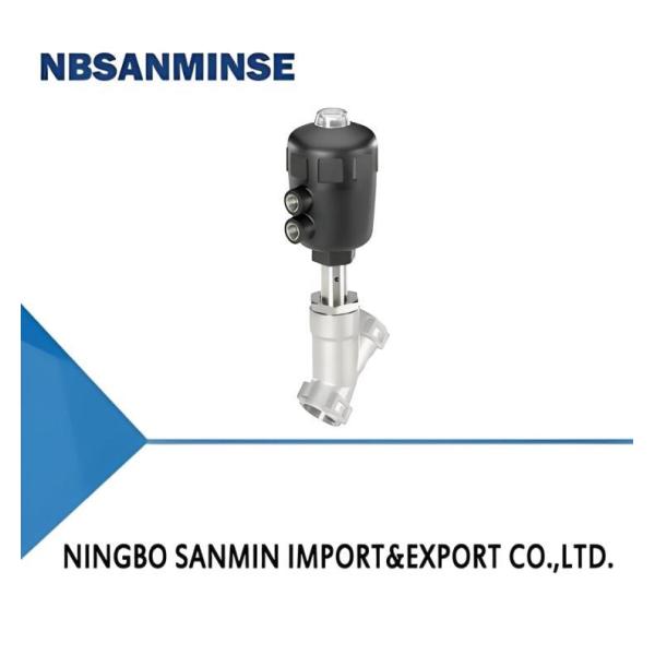 Pneumatically operated 2/2 way angle seat valve CLASSIC  Stainless steel body with PA actuator