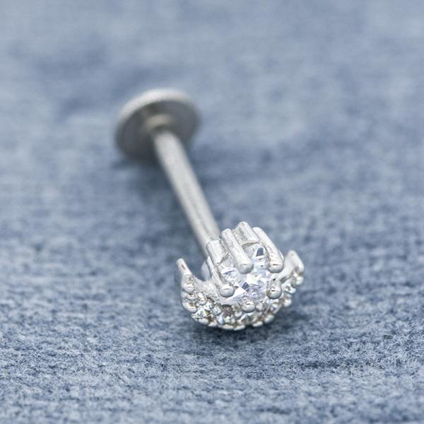 Clear Zircon Stone Star Labret Stud Septum Piercing Jewelery 8mm
