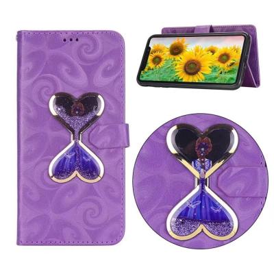 Iphone, Samsung flowing heart wallet leather case, Iphone Xs Max wallet leather case,Samsung wallet leather case