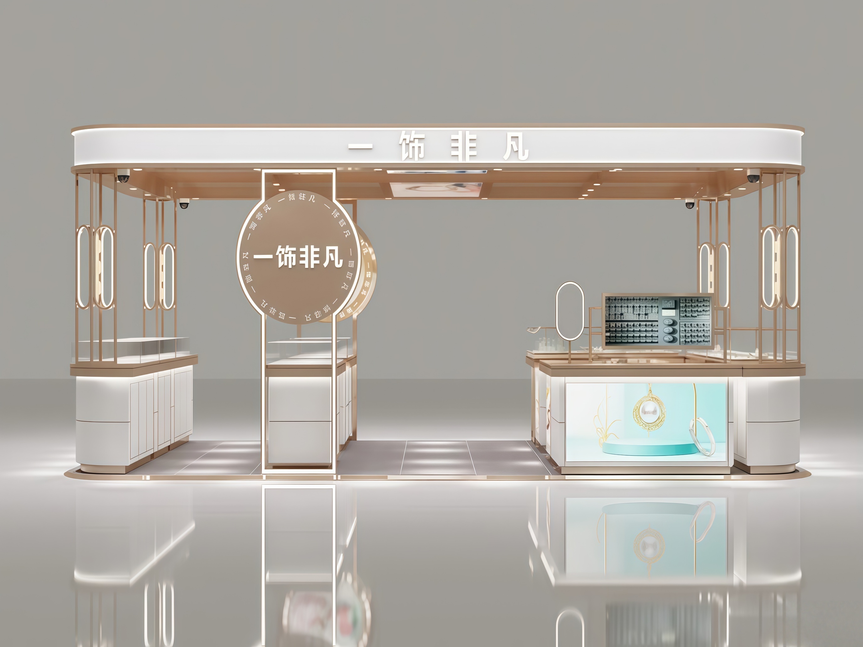 LED Lighting Glass Display Case Jewelry Durable Jewelry Showroom For Luxury Store