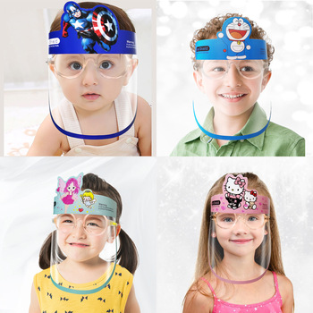 Transparent Protective Kids Child Safety Visor Face Facial Wear Glasses Clear kids face sheild Faceshield with Glasses