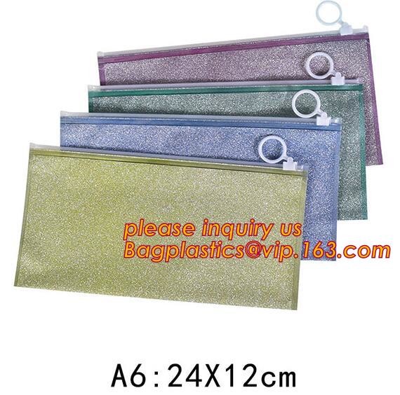 have fashion sense bag,classic cosmetic bag,space utilization,Pvc Document Clear Plastic Snap Button File Bag bagease
