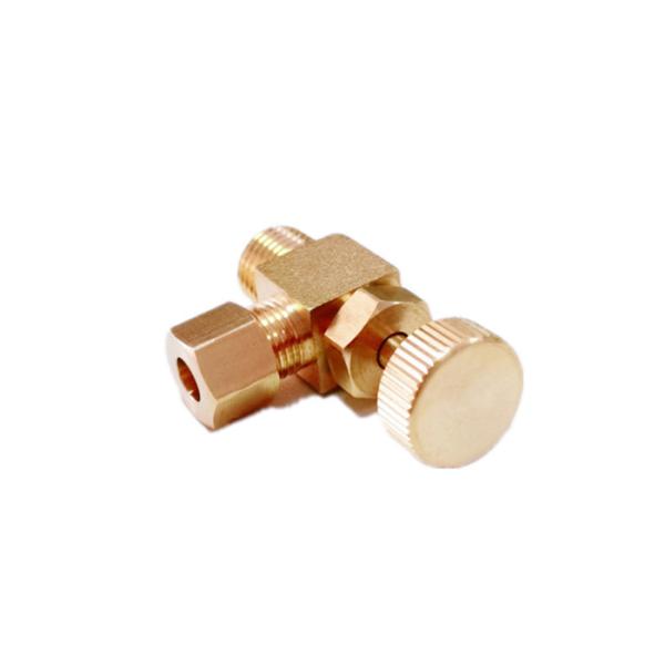 Lead Free Brass 1/4 90 Degree Angle Needle Valve With Brass Handwheel